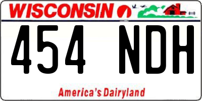 WI license plate 454NDH