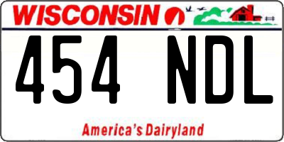 WI license plate 454NDL