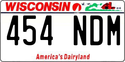 WI license plate 454NDM
