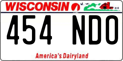WI license plate 454NDO
