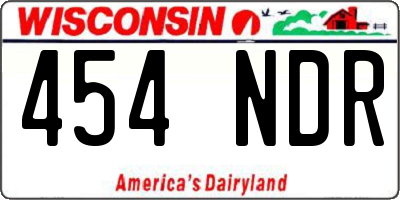WI license plate 454NDR