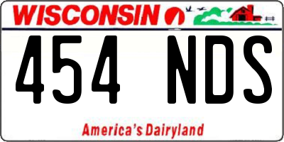 WI license plate 454NDS