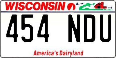 WI license plate 454NDU