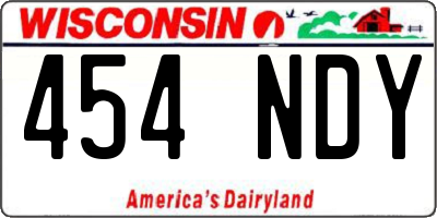 WI license plate 454NDY