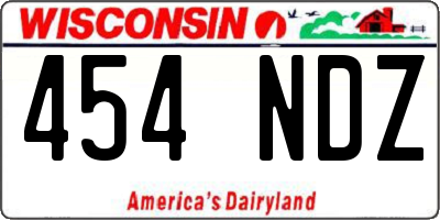 WI license plate 454NDZ