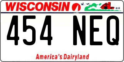 WI license plate 454NEQ
