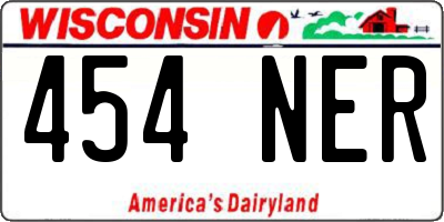 WI license plate 454NER