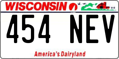 WI license plate 454NEV