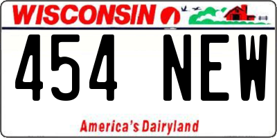 WI license plate 454NEW