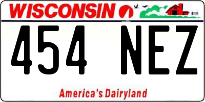 WI license plate 454NEZ