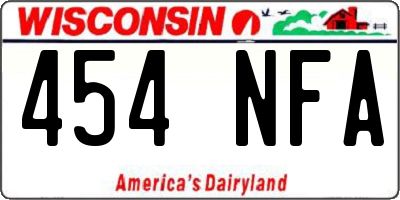 WI license plate 454NFA