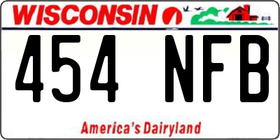 WI license plate 454NFB