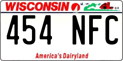 WI license plate 454NFC
