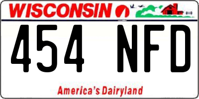 WI license plate 454NFD