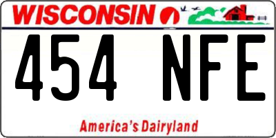 WI license plate 454NFE
