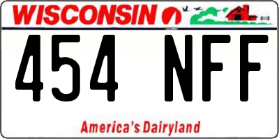 WI license plate 454NFF