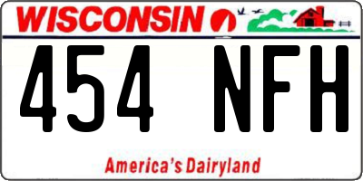 WI license plate 454NFH
