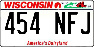 WI license plate 454NFJ