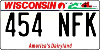 WI license plate 454NFK