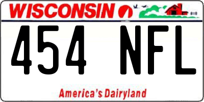 WI license plate 454NFL