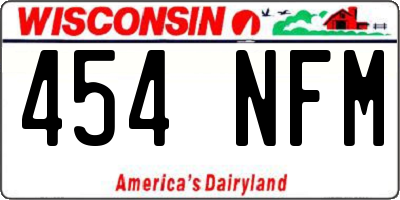 WI license plate 454NFM