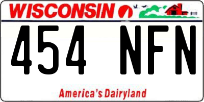 WI license plate 454NFN