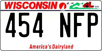 WI license plate 454NFP