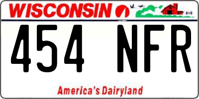 WI license plate 454NFR