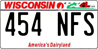 WI license plate 454NFS