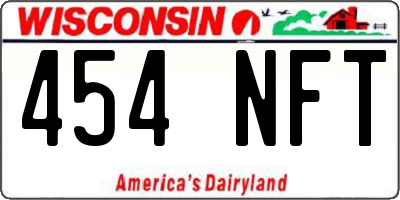 WI license plate 454NFT