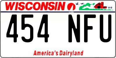 WI license plate 454NFU