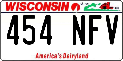 WI license plate 454NFV