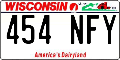 WI license plate 454NFY