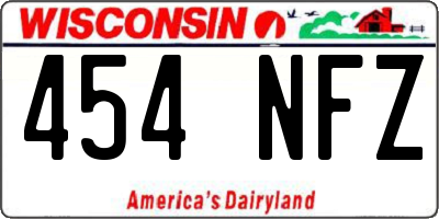 WI license plate 454NFZ