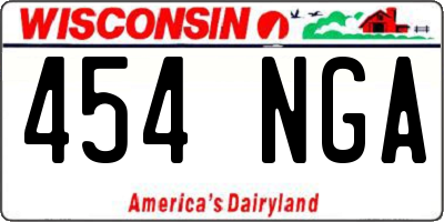 WI license plate 454NGA
