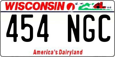 WI license plate 454NGC
