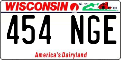 WI license plate 454NGE