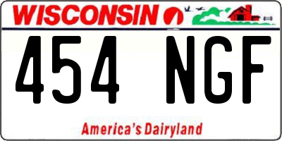 WI license plate 454NGF