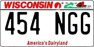WI license plate 454NGG