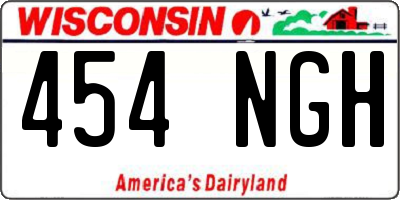 WI license plate 454NGH