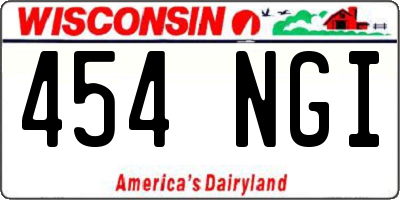 WI license plate 454NGI
