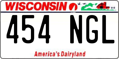 WI license plate 454NGL