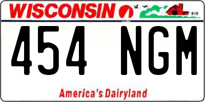 WI license plate 454NGM