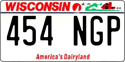 WI license plate 454NGP