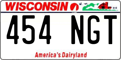 WI license plate 454NGT