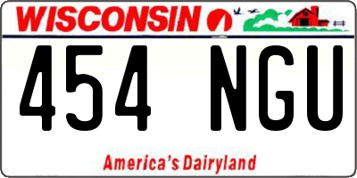 WI license plate 454NGU