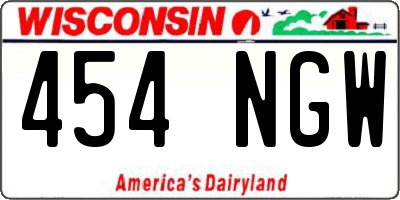 WI license plate 454NGW