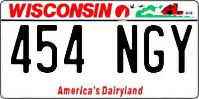 WI license plate 454NGY