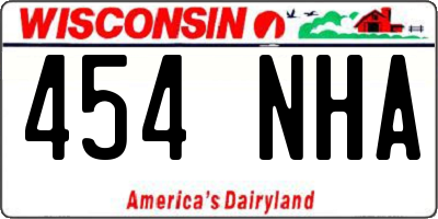 WI license plate 454NHA