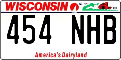 WI license plate 454NHB